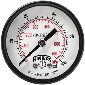 WINTERS INSTRUMENTS PEM1406LF Gauge Pressure 2 Inch 0 to 100 psi | AH7HGF 36TV68