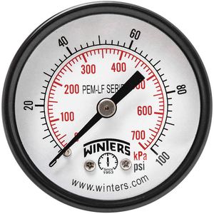 WINTERS INSTRUMENTS PEM1407LF Manometerdruck 2 Zoll 0 bis 100 psi | AH7HGG 36TV69