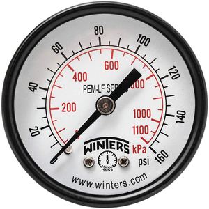 WINTERS INSTRUMENTS PEM1408LF Gauge Pressure 2 Inch 0 to 160 psi | AH7HGH 36TV70