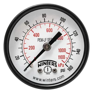 WINTERS INSTRUMENTS PEM1408LF Gauge Pressure 2 Inch 0 to 160 psi | AH7HGH 36TV70