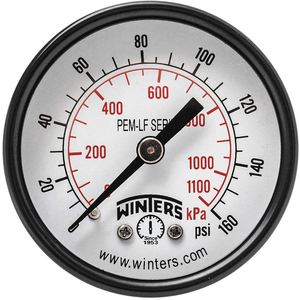 WINTERS INSTRUMENTS PEM1409LF Gauge Pressure 2 Inch 0 to 160 psi | AH7HGJ 36TV71