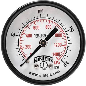 WINTERS INSTRUMENTS PEM1410LF Manometerdruck 2 Zoll 0 bis 200 psi | AH7HGK 36TV72