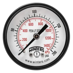 WINTERS INSTRUMENTS PEM1410LF Gauge Pressure 2 Inch 0 to 200 psi | AH7HGK 36TV72