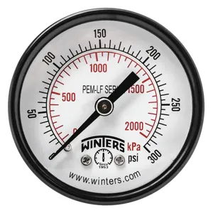 WINTERS INSTRUMENTS PEM1411LF Gauge Pressure 2 Inch 0 to 300 psi | AH7HGL 36TV73