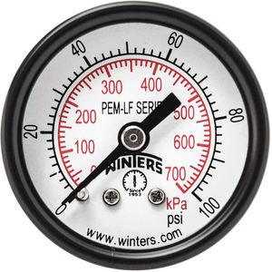 WINTERS INSTRUMENTS PEM1420LF Manometerdruck 1-1/2 Zoll 0 bis 100 psi | AH7HGM 36TV74