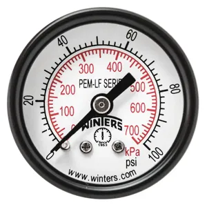 WINTERS INSTRUMENTS PEM1420LF Gauge Pressure 1-1/2 Inch 0 to 100 psi | AH7HGM 36TV74