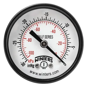 WINTERS INSTRUMENTS PEM1424LF Gauge Pressure 2 Inch 30 inch Hg Vac to 0 | AH7HGR 36TV78