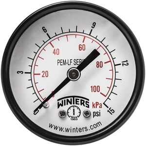 WINTERS INSTRUMENTS PEM1425LF Manometerdruck 2 Zoll 0 bis 15 psi | AH7HGT 36TV79