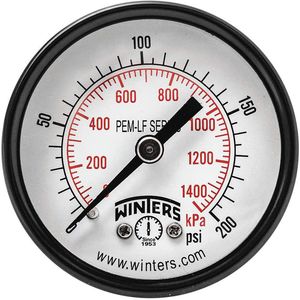 WINTERS INSTRUMENTS PEM1426LF Manometerdruck 2 Zoll 0 bis 200 psi | AH7HGU 36TV80