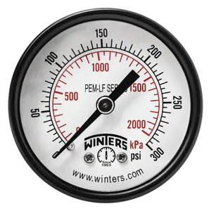 WINTERS INSTRUMENTS PEM1427LF Gauge Pressure 2 Inch 0 to 300 psi | AH7HGV 36TV81