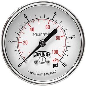 WINTERS INSTRUMENTS PEM1436LF Manometerdruck 2-1/2 Zoll 0 bis 15 psi | AH7HGZ 36TV85