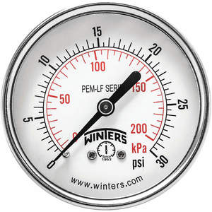 WINTERS INSTRUMENTS PEM1437LF Manometerdruck 2-1/2 Zoll 0 bis 30 psi | AH7HHA 36TV86