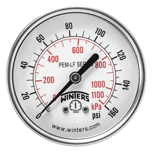 WINTERS INSTRUMENTS PEM1440LF Gauge Pressure 2-1/2 Inch 0 to 160 psi | AH7HHD 36TV89