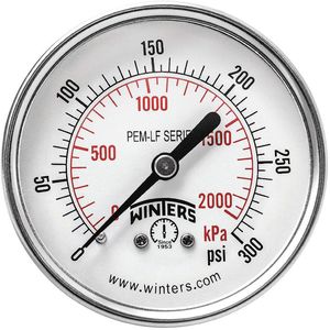 WINTERS INSTRUMENTS PEM1442LF Manometerdruck 2-1/2 Zoll 0 bis 300 psi | AH7HHF 36TV91