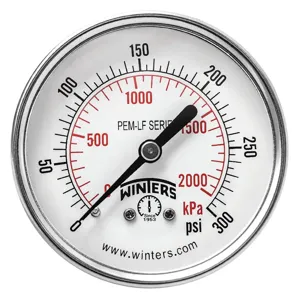 WINTERS INSTRUMENTS PEM1442LF Gauge Pressure 2-1/2 Inch 0 to 300 psi | AH7HHF 36TV91