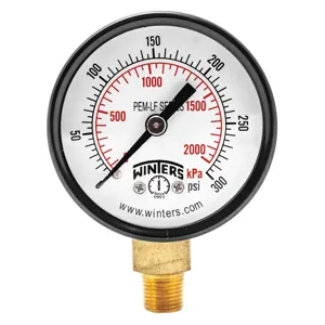 WINTERS INSTRUMENTS PEM198LF Gauge Pressure 2 Inch 0 to 300 psi | AH7HHK 36TV95