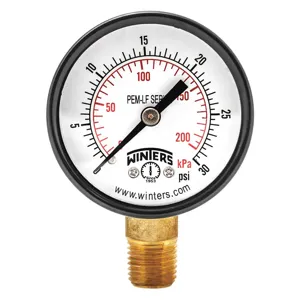 WINTERS INSTRUMENTS PEM199LF Gauge Pressure 2 Inch 0 to 30 psi | AH7HHL 36TV96