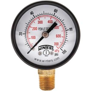 WINTERS INSTRUMENTS PEM202LF Manometerdruck 0 bis 100 psi 2 Zoll | AG9HGF 20JN22