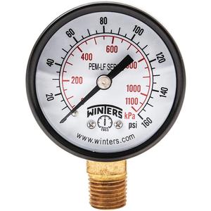 WINTERS INSTRUMENTS PEM203LF Manometerdruck 0 bis 160 psi 2 Zoll | AG9HGG 20JN23