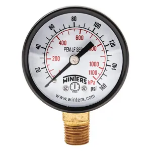 WINTERS INSTRUMENTS PEM203LF Gauge Pressure 0 to 160 psi 2 inch | AG9HGG 20JN23