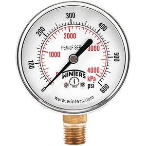 WINTERS INSTRUMENTS PEM204LF Manometerdruck 0 bis 200 psi 2 Zoll | AG9HGH 20JN24