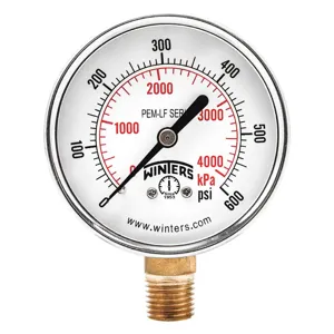 WINTERS INSTRUMENTS PEM204LF Gauge Pressure 0 to 200 psi 2 inch | AG9HGH 20JN24