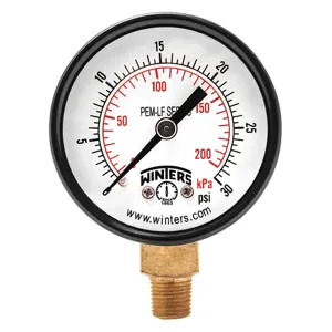 WINTERS INSTRUMENTS PEM206LF Gauge Pressure 2 Inch 0 to 30 psi | AH7HHM 36TV97