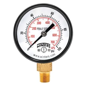 WINTERS INSTRUMENTS PEM208LF Gauge Pressure 2 Inch 0 to 100 psi | AH7HHP 36TV99