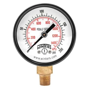 WINTERS INSTRUMENTS PEM209LF Gauge Pressure 2 Inch 0 to 200 psi | AH7HHQ 36TW01