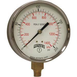 WINTERS INSTRUMENTS PEM222LF Gauge Pressure 0 to 60 psi 4 inch | AG9HGV 20JN35