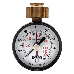 WINTERS INSTRUMENTS PETM217LF Max Pointer Test Gauge 2.5 inch 0-300psi | AG9HHB 20JN41