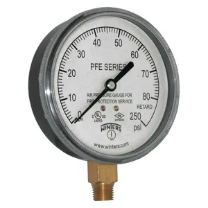 WINTERS INSTRUMENTS PFE3932R1 Pressure Gauge Sprinkler for Air Media | AH8KRL 38VL10