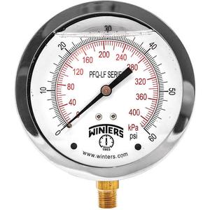 WINTERS INSTRUMENTS PFQ710LF Manometerdruck 4 Zoll 0 bis 60 psi | AH7HJA 36TW10