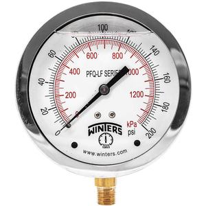 WINTERS INSTRUMENTS PFQ713LF Manometerdruck 4 Zoll 0 bis 200 psi | AH7HJD 36TW13