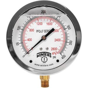 WINTERS INSTRUMENTS PFQ715LF Manometerdruck 4 Zoll 0 bis 400 psi | AH7HJF 36TW15