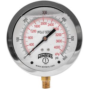 WINTERS INSTRUMENTS PFQ716LF Manometerdruck 4 Zoll 0 bis 600 psi | AH7HJG 36TW16