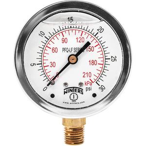 WINTERS INSTRUMENTS PFQ802LF Manometerdruck 2-1/2 Zoll 0 bis 30 psi | AH7HJL 36TW20