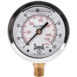 WINTERS INSTRUMENTS PFQ712LF Gauge Pressure 4 inch 0 to 160 psi | AH7HJC 36TW12