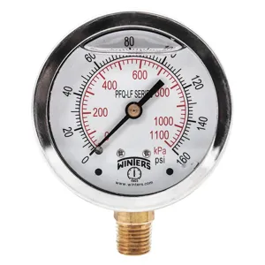 WINTERS INSTRUMENTS PFQ712LF Gauge Pressure 4 inch 0 to 160 psi | AH7HJC 36TW12