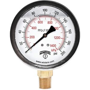 WINTERS INSTRUMENTS PFQ806LF Gauge Pressure 0 to 200 psi 2-1/2 Inch | AG9HHH 20JN47