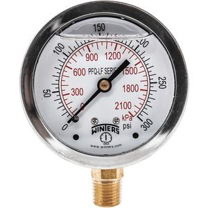 WINTERS INSTRUMENTS PFQ807LF Manometerdruck 0 bis 300 psi 2-1/2 Zoll | AG9HHJ 20JN48