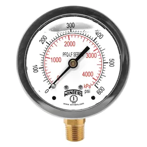 WINTERS INSTRUMENTS PFQ808LF Gauge Pressure 2-1/2 Inch 0 to 600 psi | AH7HJM 36TW21