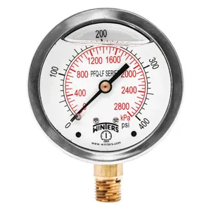 WINTERS INSTRUMENTS PFQ817LF Gauge Pressure 2-1/2 Inch 0 to 400 psi | AH7HJP 36TW23