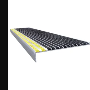 WOOSTER PRODUCTS 500BY3 Stair Tread Black With Safety Yellow Front Aluminium | AC3HZD 2TUZ9