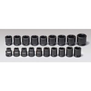 WRIGHT TOOL 655 Standard Metric Impact Socket Set, 3/4 Inch Drive, 6 Point, Pack Of 19 | AG6UNY 48J311
