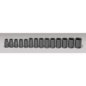 WRIGHT TOOL 660 Deep Metric Impact Socket Set, 3/4 Inch Drive, 6 Point, Pack Of 14 | AD6QYN 48J312