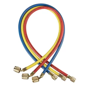 YELLOW JACKET 22983 Charging Hose, 36 Inch Length, 1/4 Inch Flare, 45 Deg. Bend, Pack of 3 | AF8NWK 29AU31