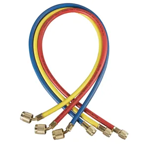 YELLOW JACKET 22984 Charging Hose, 48 Inch Hose, 1/4 Inch Size, Pack of 3 | AC7DTR 38D876