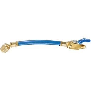 YELLOW JACKET 25202 Charging Hose, 9 Inch Length, 1/4 Inch FlexFlow Adapter, Blue | AF8NWM 29AU33