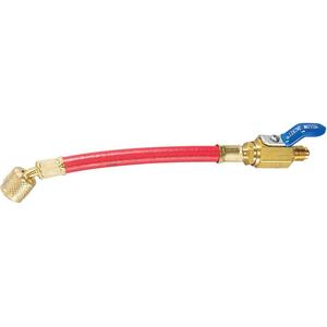 YELLOW JACKET 25602 Charging Hose, 9 Inch Length, 1/4 Inch FlexFlow Adapter, Red | AF8NWN 29AU34